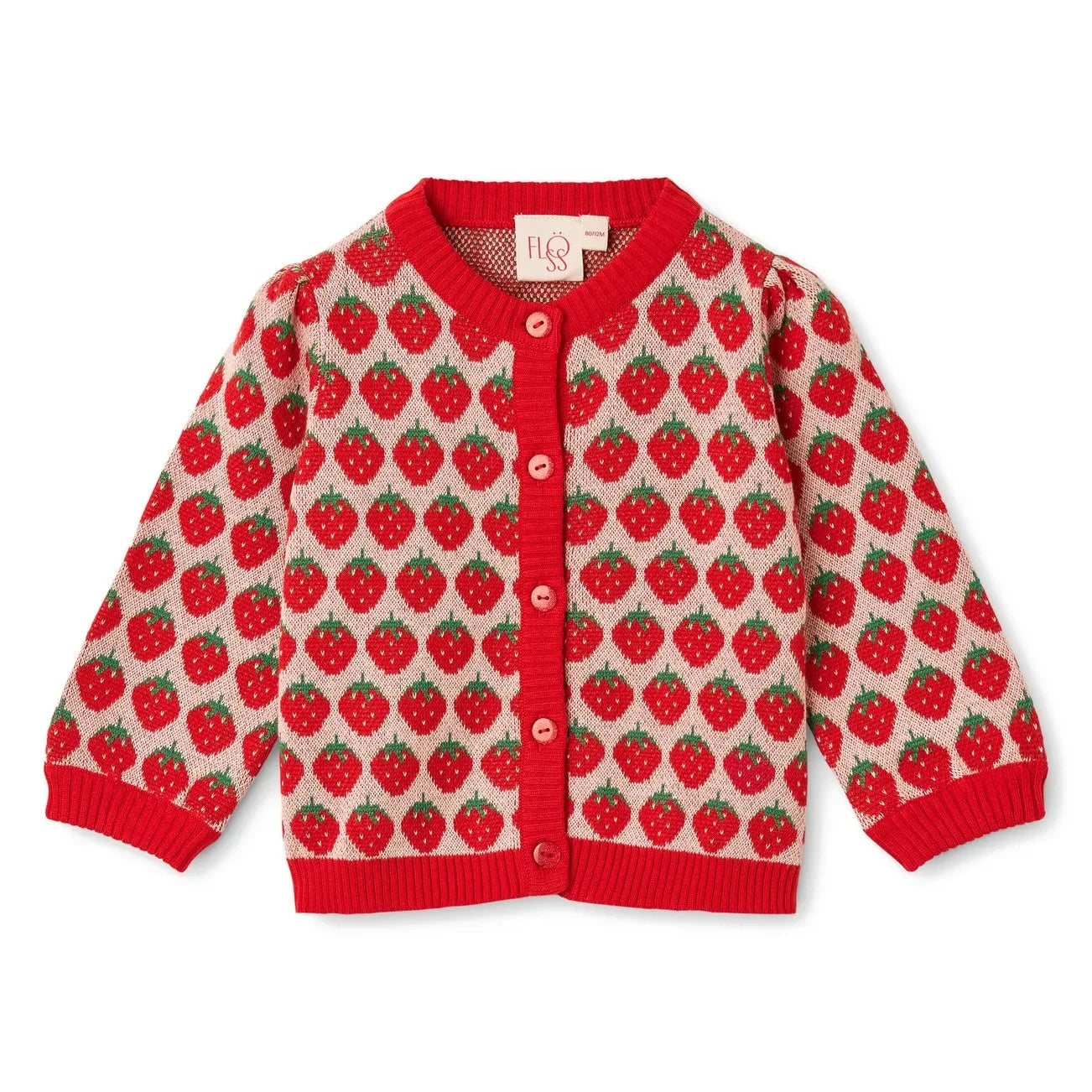 Flöss - Line Fraises Hırka | Kırmızı