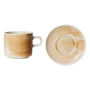 HKliving - Chef Ceramics Porselen Fincan ve Tabak | Krem