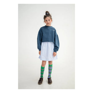 Repose AMS – Crop-Sweatshirt aus Bio-Baumwolle mit Logo | Dunkelblau