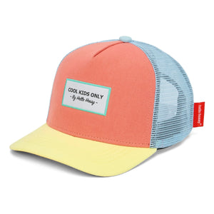 Hello Hossy - Trucker Mini Organik Pamuk Kavisli Vizör Şapka | Mercan