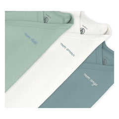 Petit Bateau - 3-Pack Organic Cotton Bodysuit Set for Baby | Blue