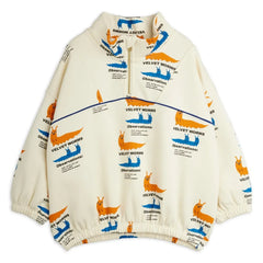 Mini Rodini - Half-Zip Sweatshirt Organic Cotton | Ecru