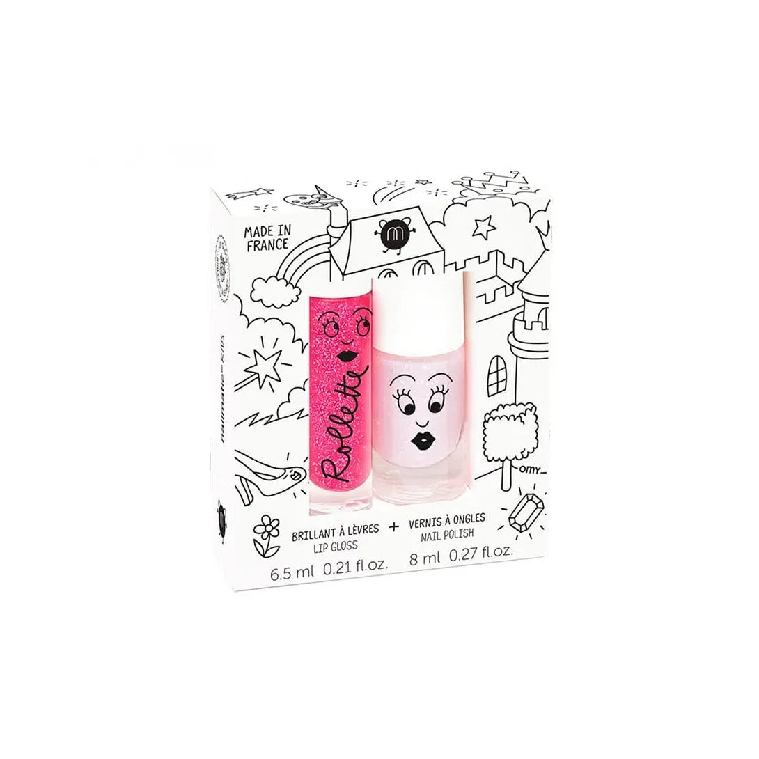 Nailmatic Kids - Märchenrosa Nagellack und Lippenbalsam Set