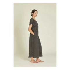 Black Crane - Gem Linen Dress | Dark Slate Gray