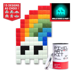 Pixel Corner - Karanlıkta Fosforlu Pixel Art Kiti - Karanlığın İçindeki Gökkuşağı