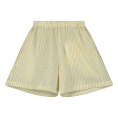 Tangerine - Gestreifte weite Shorts mit Gummibund | Blassgelb