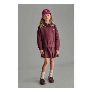 Mipounet - Luna Peter Pan Yaka Elbise | Aubergine
