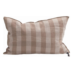 Maison de Vacances - Washed Linen Cushion Cover Vichy Cottage | Nude