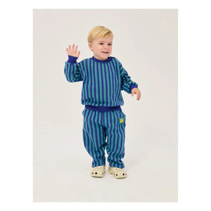 Bobo Choses - Organik pamuklu çizgili sweatshirt | Mavi