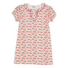 Hallo Simone – Bio-Baumwollkleid mit Blumenmuster „Tulpe“ | Weiß