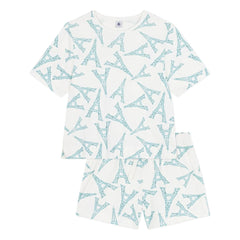 Petit Bateau - Pyjama Shorts Eiffel Tower | White