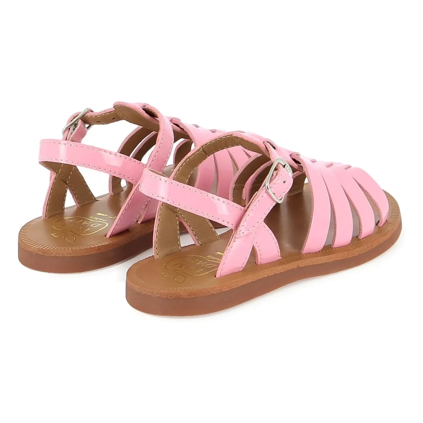 Pom d'Api - Plagette Strap Patent Sandaletler | Şeker pembesi