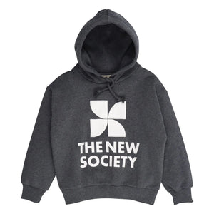 the new society - Logo Kapüşonlu Sweatshirt | Koyu gri
