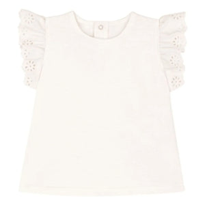 Petit Bateau – Broderie Anglaise T-Shirt | Weiß