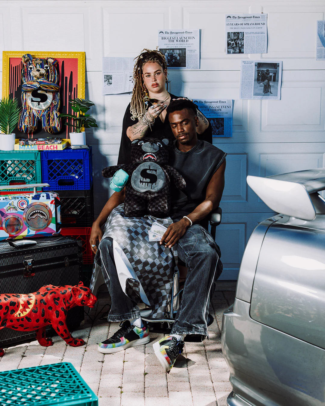 Sprayground - 鲨鱼伞熊泰迪背包