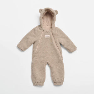 FINNSON Alf Footless Eco Pram Suit Borg - Beige-Pramsuits-Beige-12-18m | Natural Baby Shower