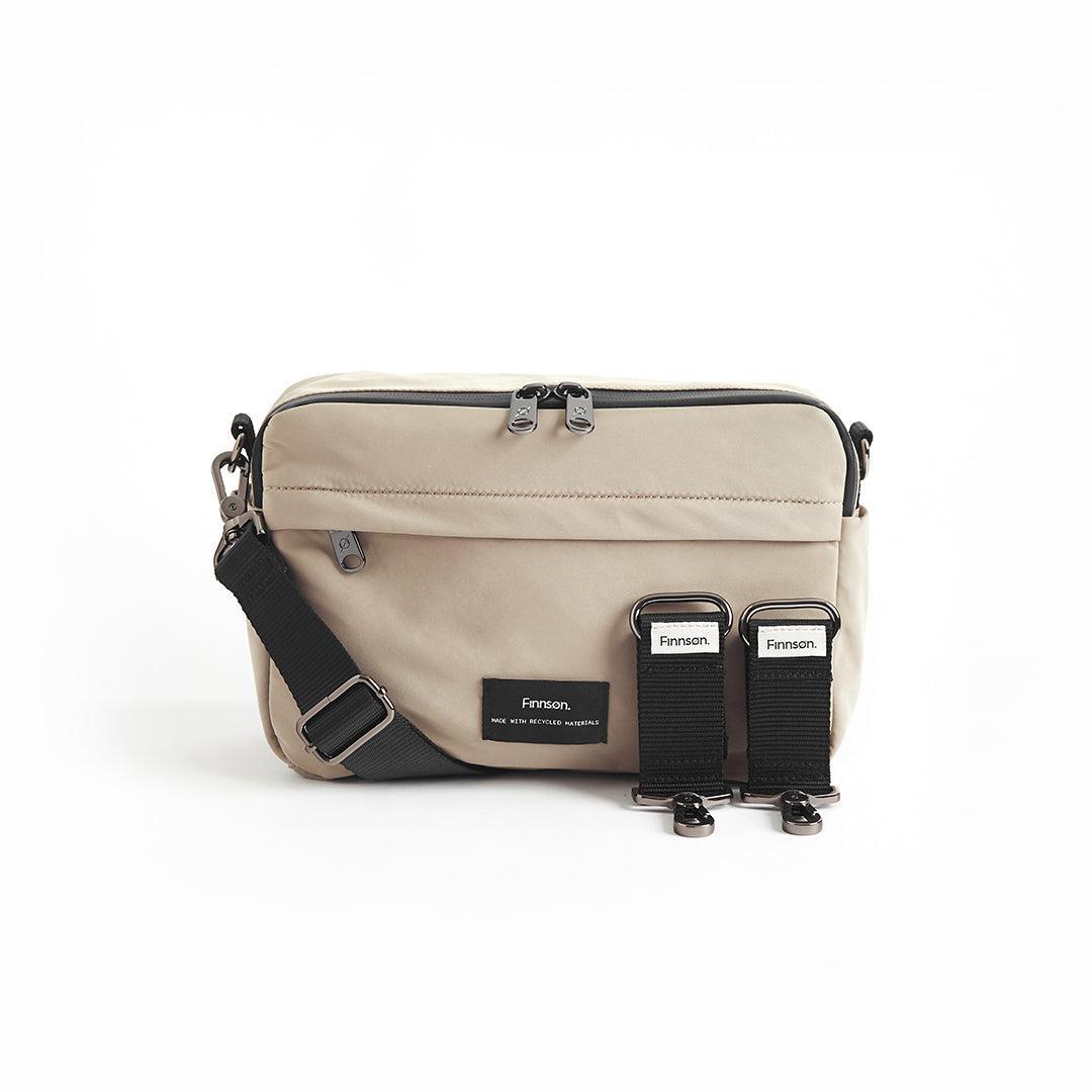 Finnson Frida Eco Stroller Organiser with Stroller Clips - Taupe-Stroller Organisers-Taupe- | Natural Baby Shower