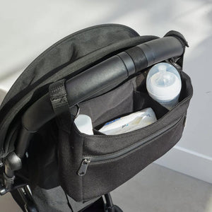 Finnson Odin Eco Stroller Organiser with Built in Stroller Clips - Black-Stroller Organisers-Black- | Natural Baby Shower