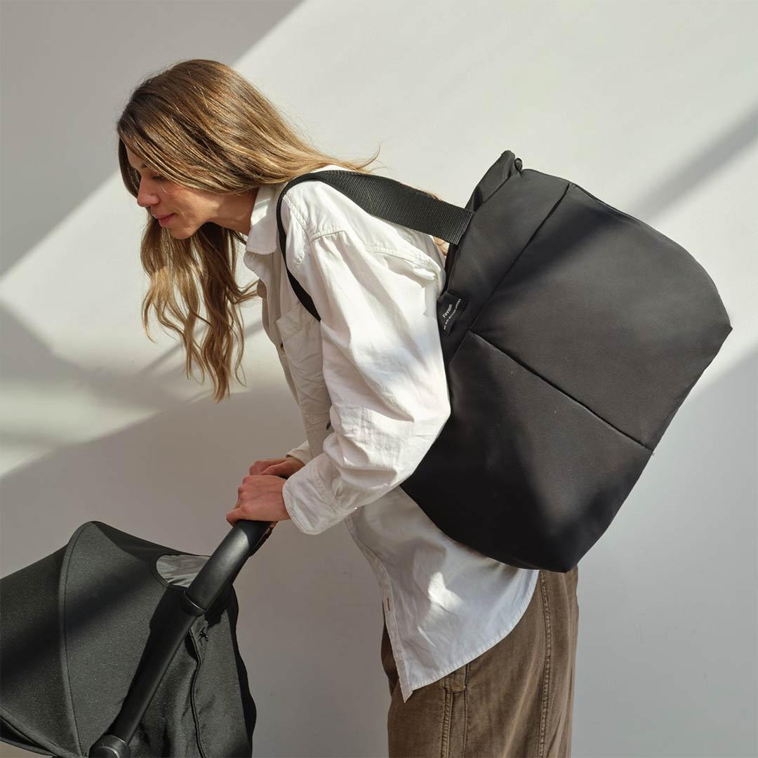 Finnson Sigrid Eco Changing Tote Bag - Black-Changing Bags-Black-One Size | Natural Baby Shower