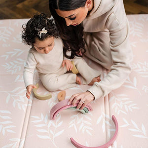 FOLDiMATS Playmat 130x190cm - Botanical Scallop-Play Mats-Botanical Scallop-130x190cm | Natural Baby Shower