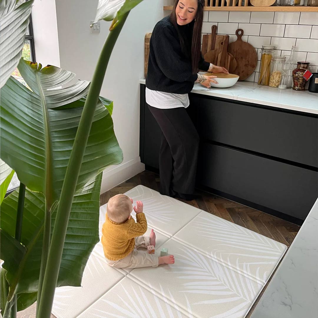 FOLDiMATS Playmat 130x190cm - Palm Scandi-Play Mats-Palm Scandi-130x190cm | Natural Baby Shower