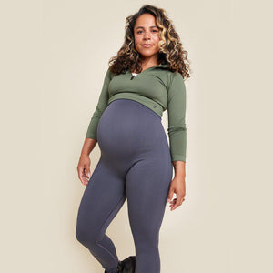 Freerider Co. Maternity Bump Support Leggings - Charcoal-Maternity Leggings-Charcoal-S | Natural Baby Shower