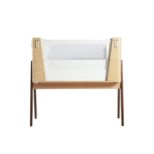 Gaia Baby Hera Cot Bed + Bedside Crib Two Piece Bundle - Natural + Walnut-Nursery Sets- | Natural Baby Shower