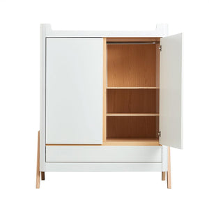 Gaia Baby Hera Cot Bed + Dresser + Wardrobe Three Piece Bundle - Scandi-White + Natural-Nursery Sets- | Natural Baby Shower