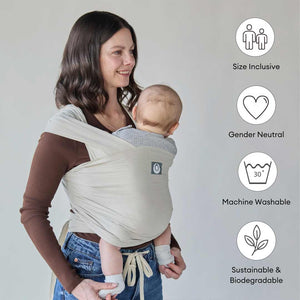 Gaia Stretchy Baby Wrap Carrier - Organic Cotton - Ecru-Baby Carriers- | Natural Baby Shower