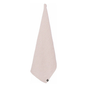 Haomy - Piana II keten karışımlı gingham mutfak havlusu | Pudra pembe