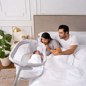 HALO BassiNest FLEX Sleeper - Heather Weave-Bedside Cribs- | Natural Baby Shower