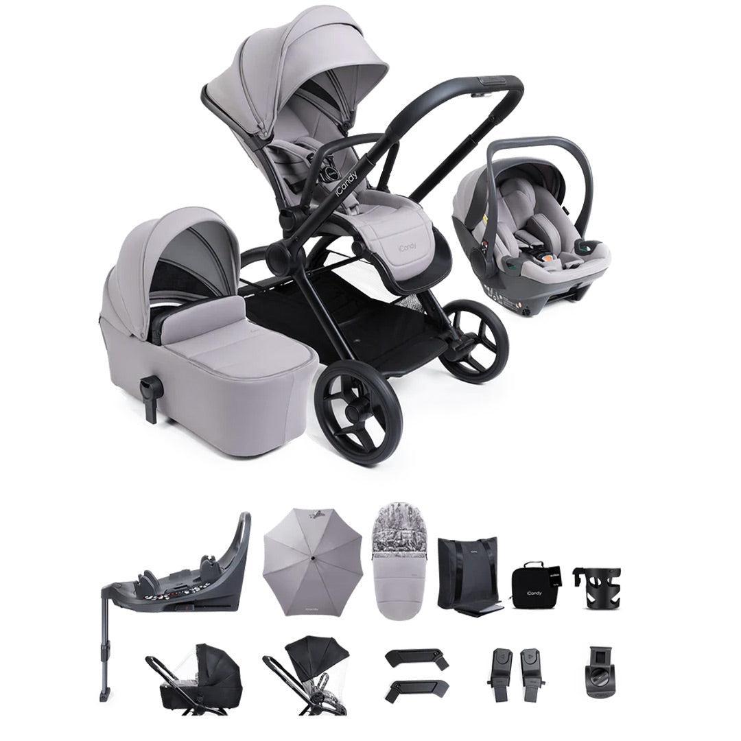 iCandy Core 2 Complete Travel Bundle with Cocoon 360 and Base-Travel Systems-Storm Grey- | Natural Baby Shower