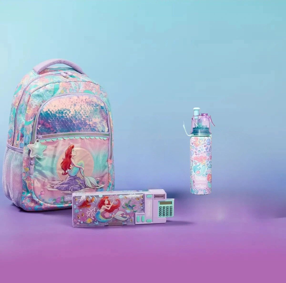 Smiggle – Disney Prenses Ariel 3'lü Okul Çanta Seti-Dinossi