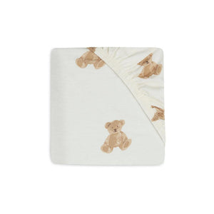 Jollein Jersey Fitted Sheet - Teddy Bear-Sheets-Teddy Bear- | Natural Baby Shower