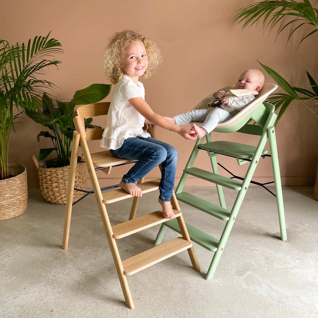 KAOS Klapp Highchair Complete Set - Black/Oak-Highchairs-Black/Oak-Ivory/Plastic Babyseat | Natural Baby Shower