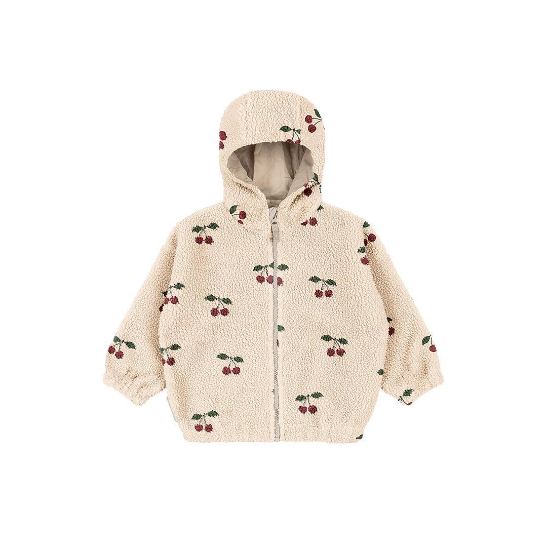 Konges Slojd Jody Teddy Hoodie - Ma Grande Cerise-Jumpers + Sweatshirts-Ma Grande Cerise-12m | Natural Baby Shower