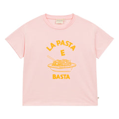 Arsène et Les Pipelettes - La Pasta E Basta organik pamuk tişört | Açık Pembe
