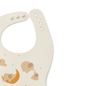 Liewood Ember Printed Bib 2-pack - Elephant / Creme De La Creme-Bibs-Elephant / Creme De La Creme-One size | Natural Baby Shower