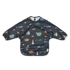 Liewood Merle Printed Cape Bib - Sailing / Classic Navy-Bibs-Sailing / Classic Navy-One Size | Natural Baby Shower