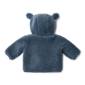 Little Dutch Teddy Cardigan - Stone Blue-Cardigans-Stone Blue-3-6m | Natural Baby Shower