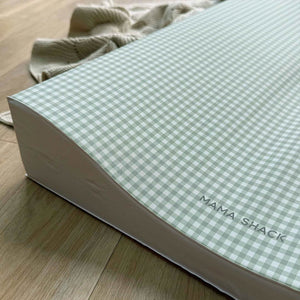 Mama Shack Anti Roll Wedge Changing Mat - Sage Green Gingham-Changing Mats-Sage Green Gingham-One Size | Natural Baby Shower