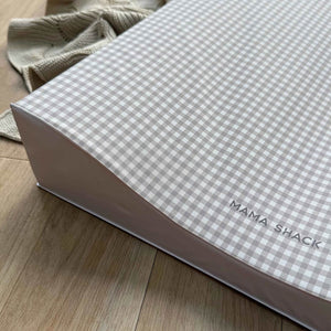 Mama Shack Anti Roll Wedge Changing Mat - Greige Gingham-Changing Mats-Greige Gingham-One Size | Natural Baby Shower