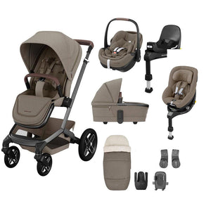 Maxi-Cosi Fame Premium + Pebble Pro2 + Pearl 360 Pro Travel System-Travel Systems-Twillic Black-Black | Natural Baby Shower