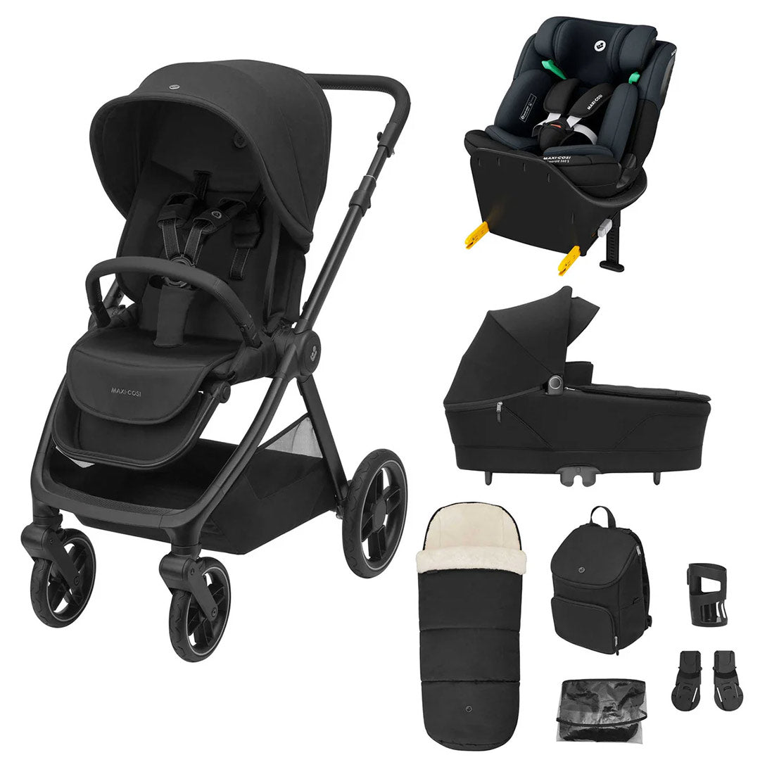 Maxi-Cosi Oxford+ Emerald 360 S Travel System-Travel Systems-Twillic Black- | Natural Baby Shower