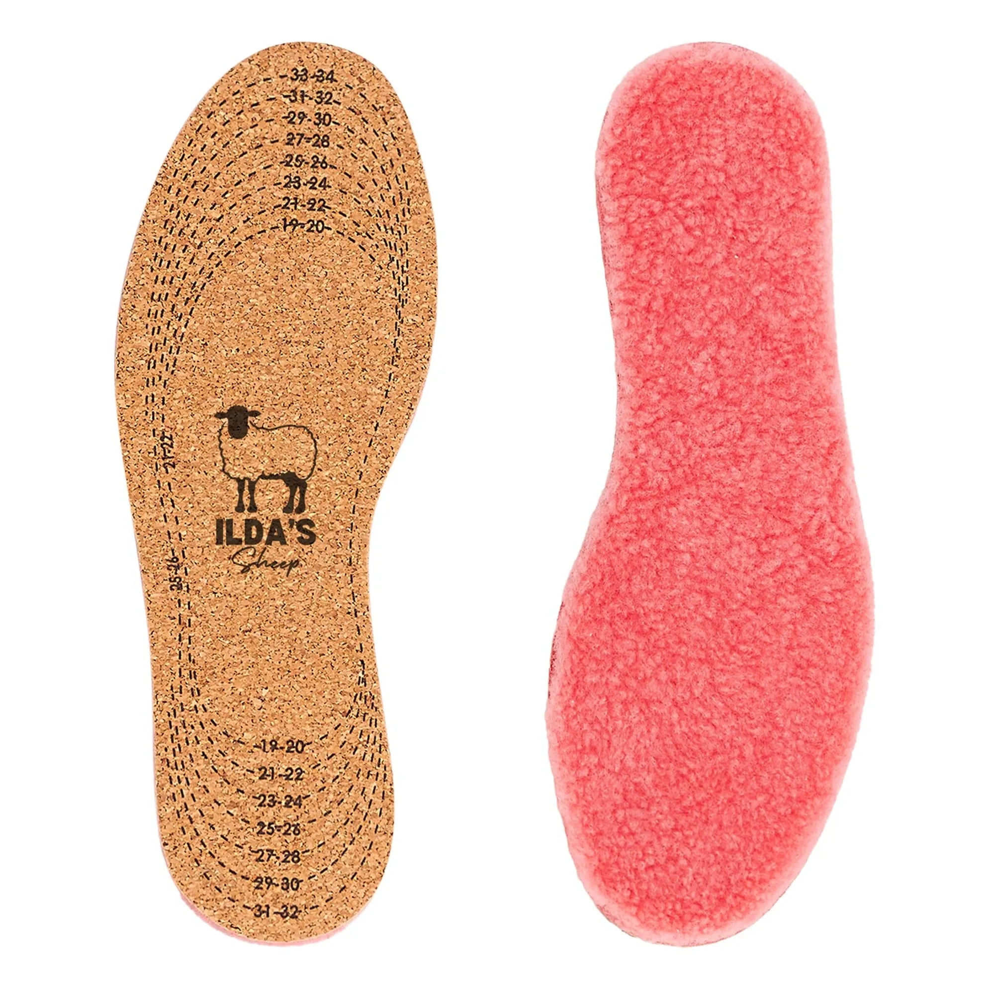 ILDA'S sheep - Merino Yün ve Mantar Tabanlar | Pembe