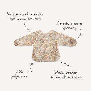 Mushie Long Sleeve Bib - Dinos-Bibs-Dinos-6-24 months (one size) | Natural Baby Shower