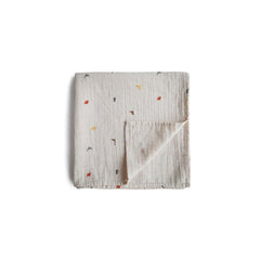 Mushie Organic Muslin Swaddle - Dinosaurs-Muslin Wraps- | Natural Baby Shower