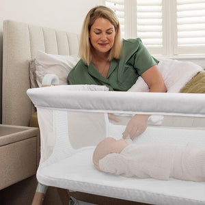 Obaby Cloud Bedside Crib - Grey-Bedside Cribs-Grey-Crib | Natural Baby Shower
