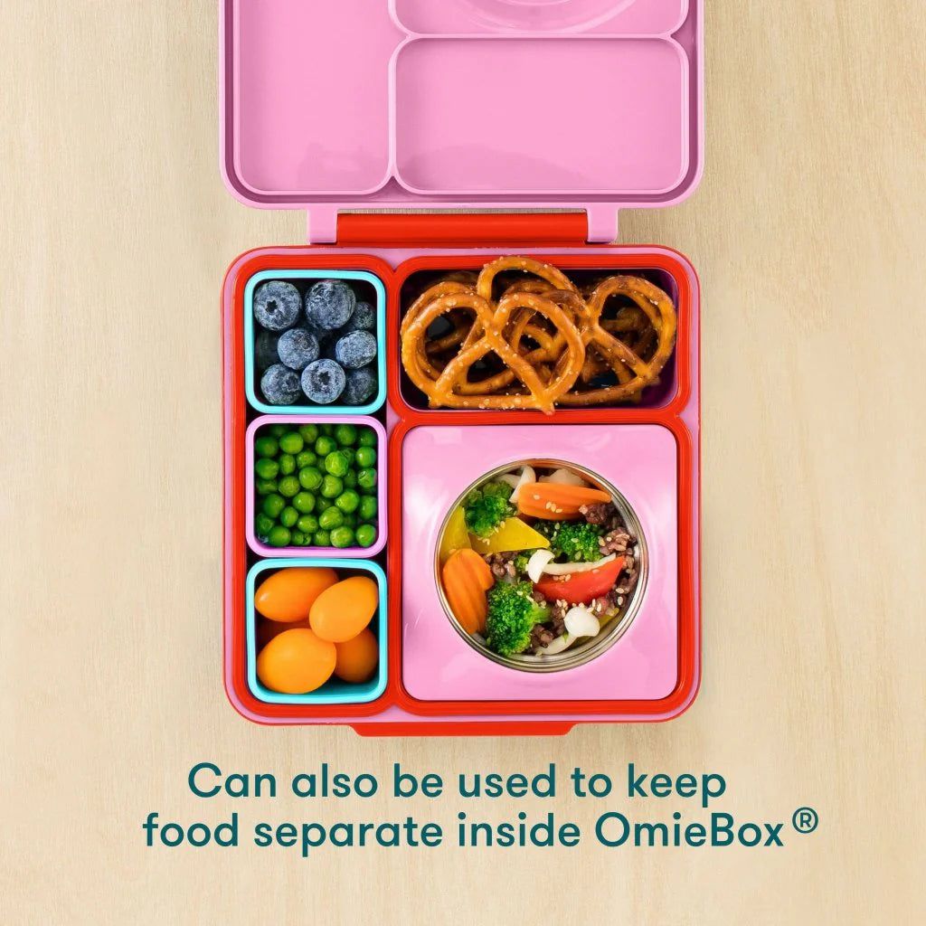 OmieBox Bento Kutusu İç Bölme Kapları 2li Kırmızı ve Sarı