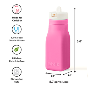 Omiebox - OmieBottle BPA-Free Silicone Water Bottle Pink
